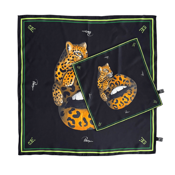 Seidentuch 65x65 cm & Einstecktuch 34x34 cm Set - THE LEO ART SET